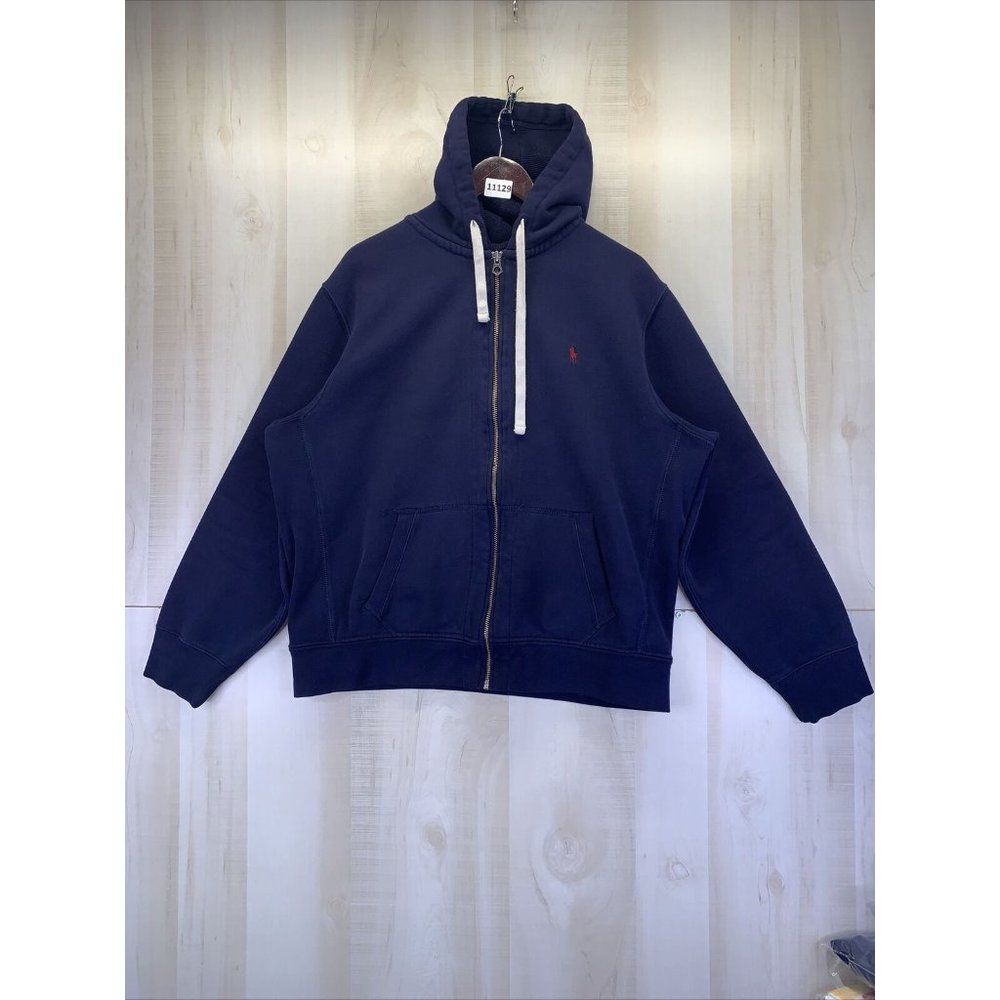 Vintage Polo Ralph Lauren Blue Full Zip Hoodie Jacket Mens XXL-11129